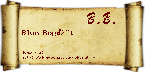 Blun Bogát névjegykártya